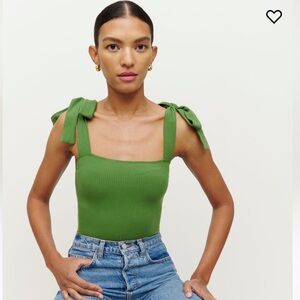 Reformation Canyon Tie Strap Knit Tank in Green - XS, Like New 💚